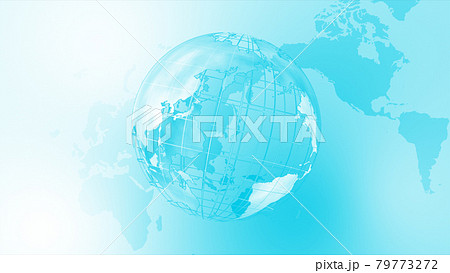 青いデジタルネットワークイメージ白背景 79773272
