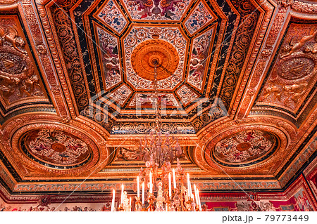 interiors and details of castle of Fontainebleau, France 79773449