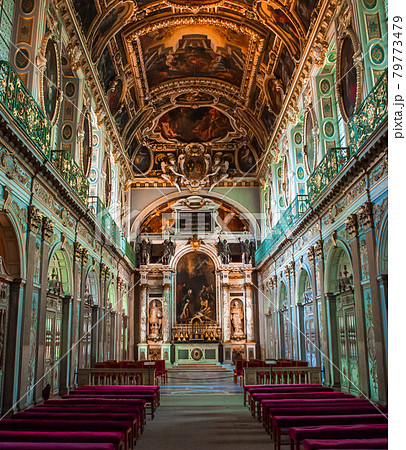 interiors and details of castle of Fontainebleau, France interiors and details of castle of Fontainebleau, France 79773479