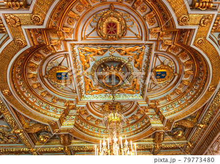 interiors and details of castle of Fontainebleau, France 79773480