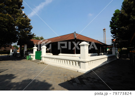 JOGJAKARTA, INDONESIA -JUNE 12, 2014: Old Masjid Besar Mataram Kotagede, Jogjakarta Indonesia. According to history, the mosque was build on 1575. JOGJAKARTA, INDONESIA -JUNE 12, 2014: Old Masjid Besar Mataram Kotagede, Jogjakarta Indonesia. According to history, the mosque was build on 1575. 79773824