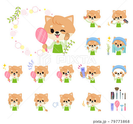 美容に関するイヌの女の子のセット 79773868