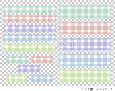 水彩風チェック柄のマスキングテープ 79773997