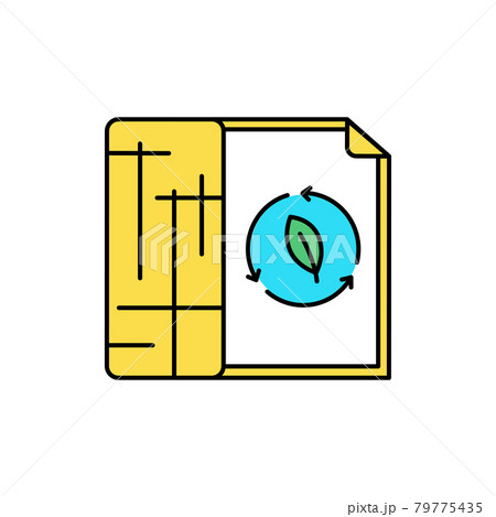 Eco roll fabric color line icon. Pictogram for web page, mobile app 79775435