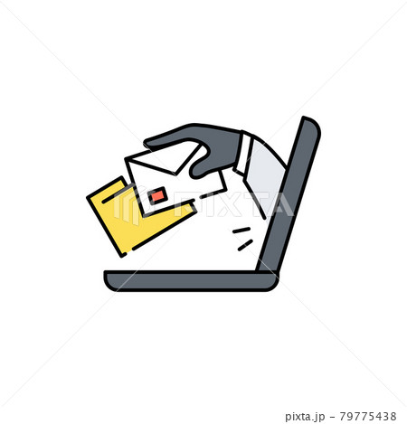 Cybercrime olor line icon. Pictogram for web page, mobile app, promo. 79775438