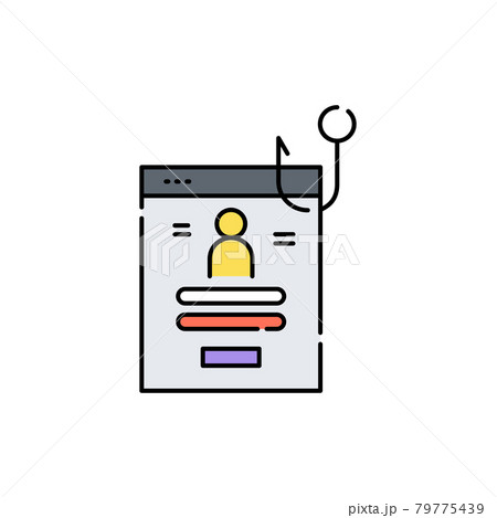 Phishing olor line icon. Hacking account and password. 79775439