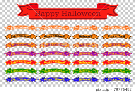 ハロウィン　リボン　テープ　ベクターイラスト 79776492