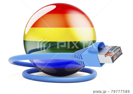 Network lan cable with LGBT gay rainbow flag. 3D rendering Network lan cable with LGBT gay rainbow flag. 3D rendering 79777589