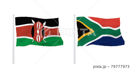 南アフリカ共和国とケニア共和国の国旗