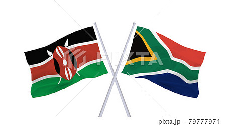 南アフリカ共和国とケニア共和国の国旗 79777974