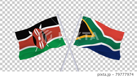 南アフリカ共和国とケニア共和国の国旗 79777974