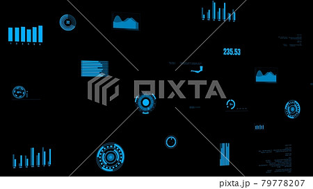 Visionary industry data dashboard presenting machine status 79778207