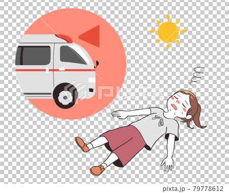 Ambulance woman who collapses due to heat stroke - Stock Illustration ...