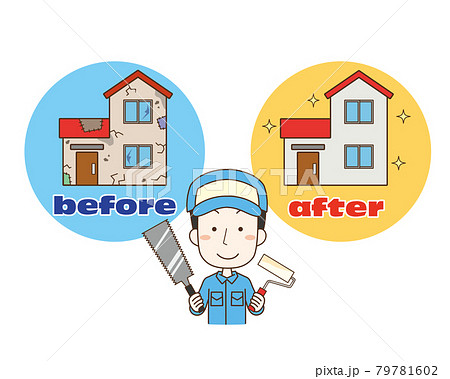 住宅リフォーム男性ビフォーアフター 79781602