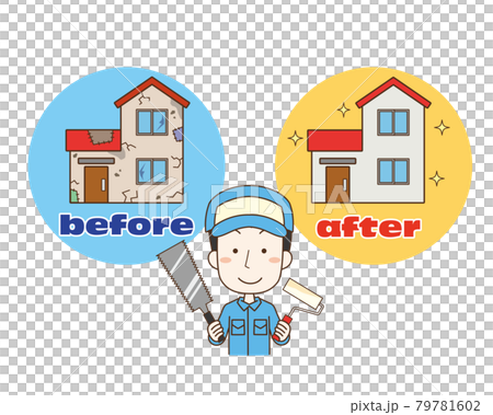 住宅リフォーム男性ビフォーアフター 79781602