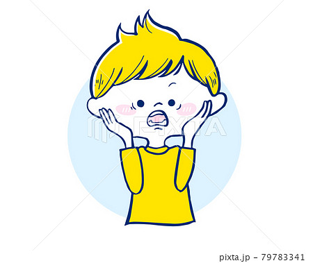 子供のイラスト 驚く 男の子 のイラスト素材