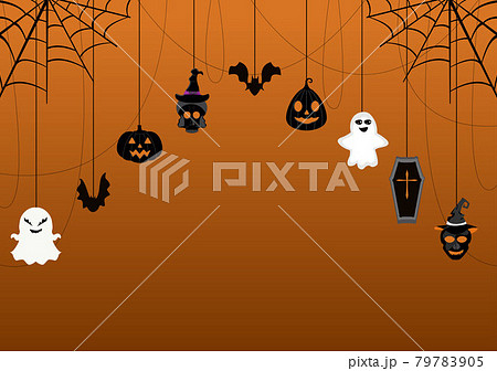 Halloween Night Party Background Landing Page Illustration With Witch, Haunted House, Pumpkins, Bats and Full Moon For Add Your Design Style Halloween Night Party Background Landing Page Illustration With Witch, Haunted House, Pumpkins, Bats and Full Moon For Add Your Design Style 79783905