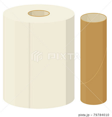 トイレットペーパーと芯のイラスト素材