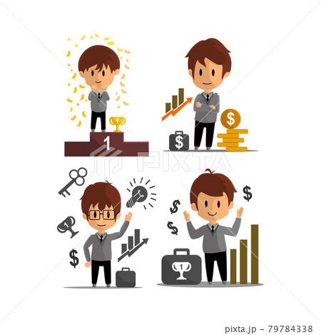 Business Success achievement Illustration Character Design Set Business Success achievement Illustration Character Design Set 79784338