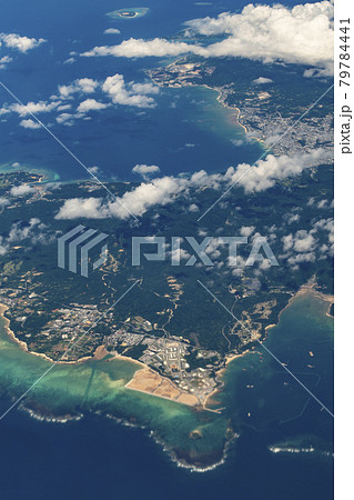 辺野古埋め立て 名護市辺野古 沖縄 航空 埋め立て 海 工事 基地問題の写真素材