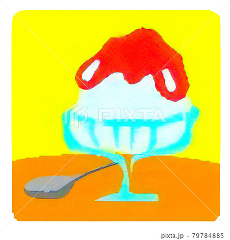 シンプルな可愛いかき氷のイラストのイラスト素材