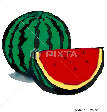 シンプルなすいかのイラストのイラスト素材