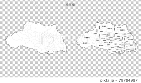 白地図-日本-地区町村入り-埼玉県 白地図-日本-地区町村入り-埼玉県 79784987