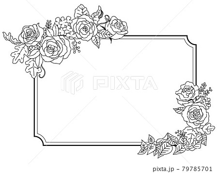 バラの飾り枠のイラスト素材