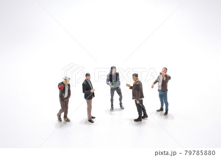 a close up of miniature people with social network diagram on open a close up of miniature people with social network diagram on open 79785880