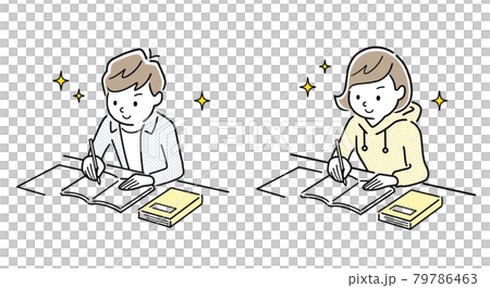 Vector Illustration Material: Boys and Girls Studying 79786463