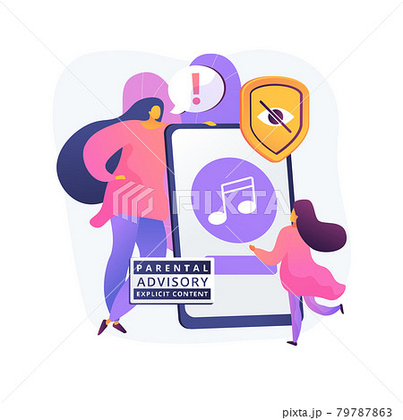 Parental advisory music abstract concept vector illustration. Parental advisory music abstract concept vector illustration. 79787863