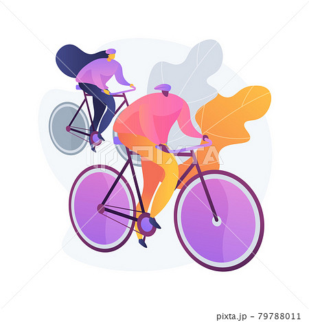 Couple on bicycles vector concept metaphor Couple on bicycles vector concept metaphor 79788011
