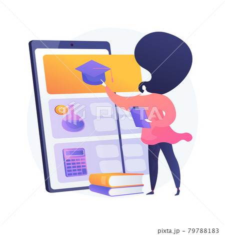 Online tutoring app and software abstract concept vector illustration. 79788183
