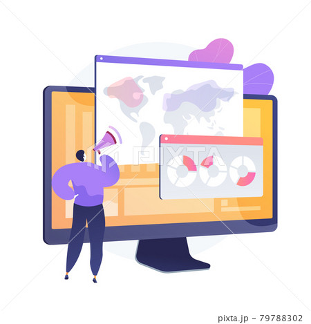Global online survey analysis vector concept metaphor. 79788302