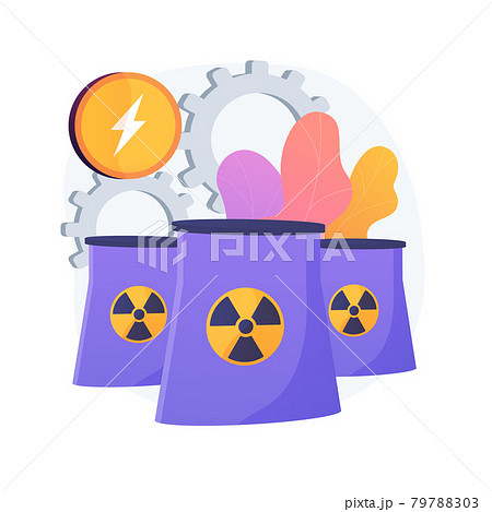 Nuclear power plant, atomic reactors, energy production vector concept metaphor. 79788303