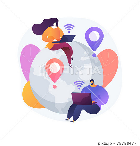 Distance working abstract concept vector illustration. 79788477