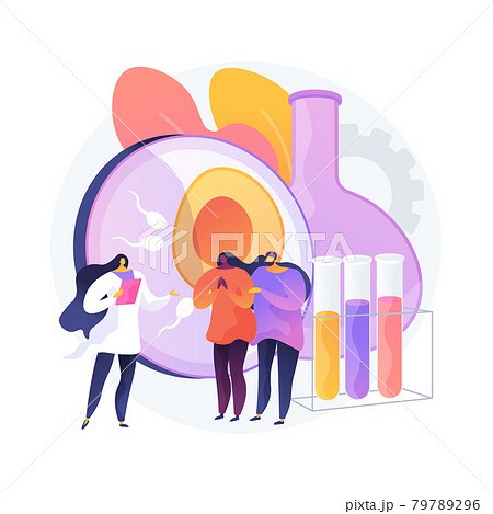Test tube fertilization abstract concept vector illustration. 79789296
