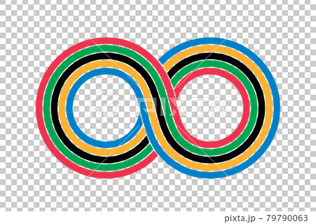 Infinite mark graphic made of 5 color ribbons - Stock Illustration ...