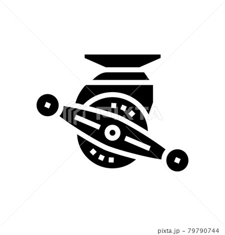 bait cast reel glyph icon vector illustration 79790744