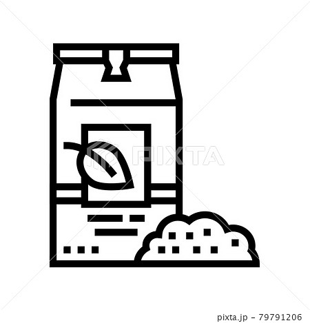 loose tea bag line icon vector illustration 79791206