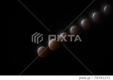 皆既月食連続写真2021年 皆既月食連続写真2021年 79791272