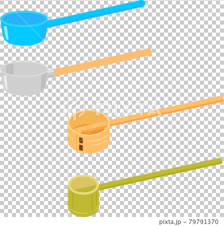 いろいろな素材の柄杓のイラストセット 79791370
