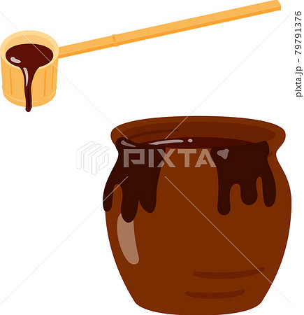 甕に入ったタレと柄杓で掬ったタレ 甕に入ったタレと柄杓で掬ったタレ 79791376