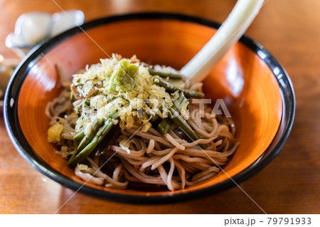 福島県大内宿の会津郷土料理ねぎそば 福島県大内宿の会津郷土料理ねぎそば 79791933