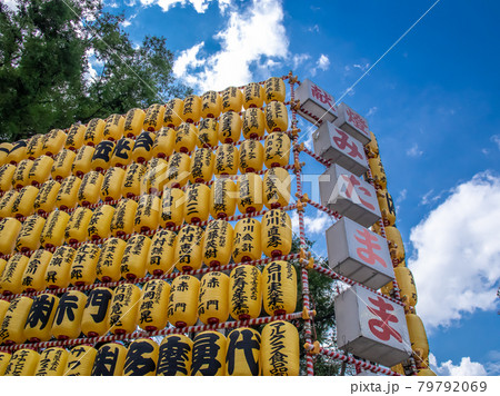 お盆の神社風景 まつり お盆の神社風景 まつり 79792069