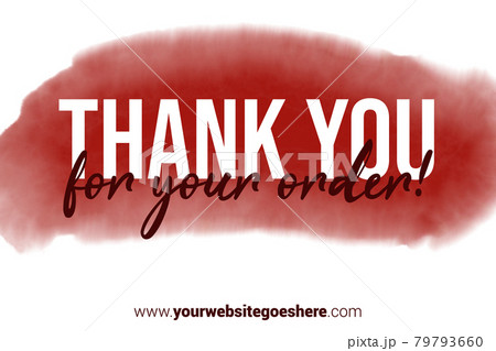 Printable Thank You card. Red Hand Drawn Watercolor note for business. Simple business card 79793660
