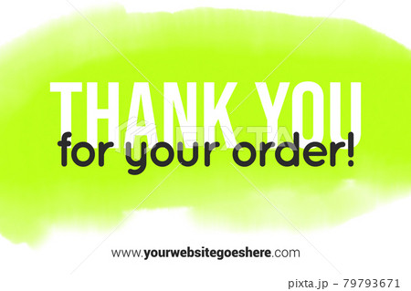 Printable Thank You card. Green Hand Drawn Watercolor note for business. Simple business card 79793671