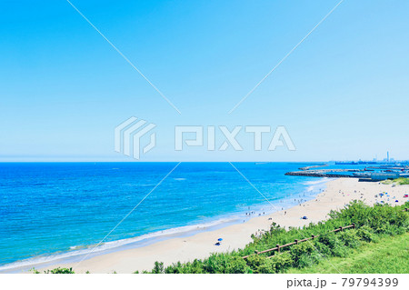 夏の久慈浜海岸　茨城県日立市 79794399