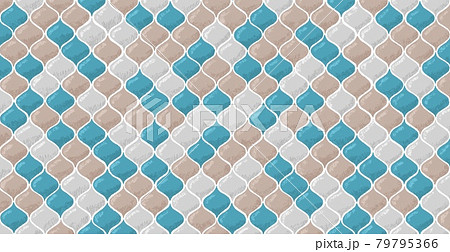 ランタンやモロッカンのタイルの絵具イラストイメージのイラスト素材