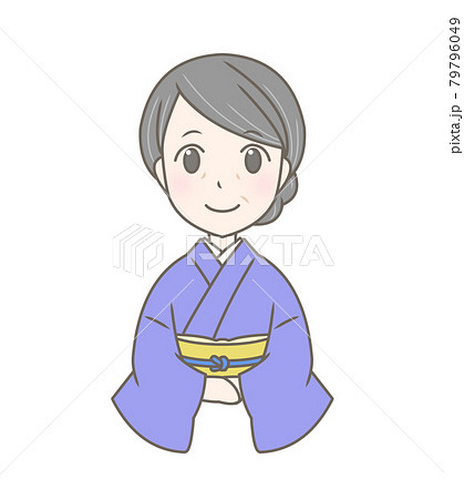着物の女性　シニア　上半身 79796049